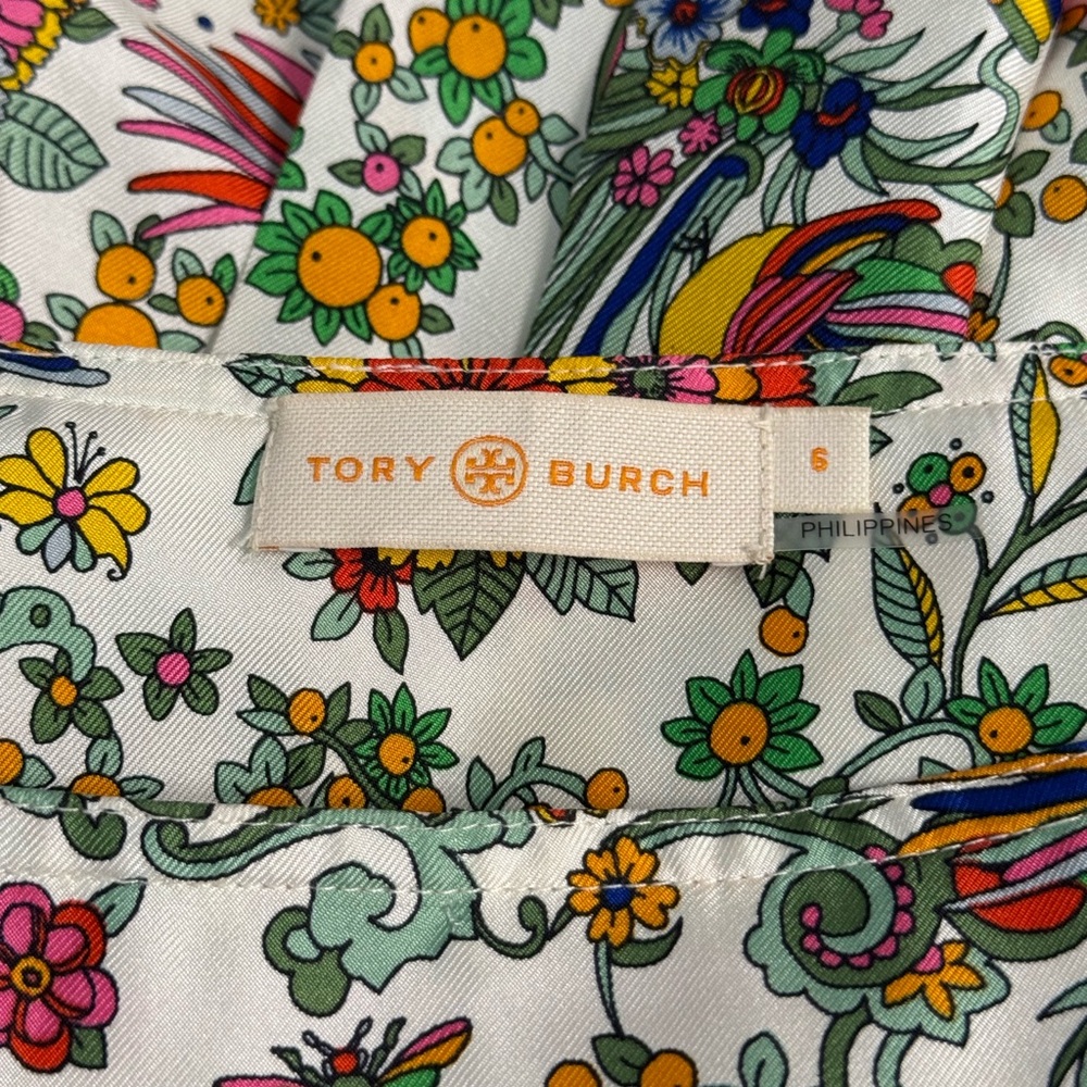 Tory Burch Floral Pleated Midi Skirt Size 6 | Lightweight Woven | EUC - Picture 3 of 4